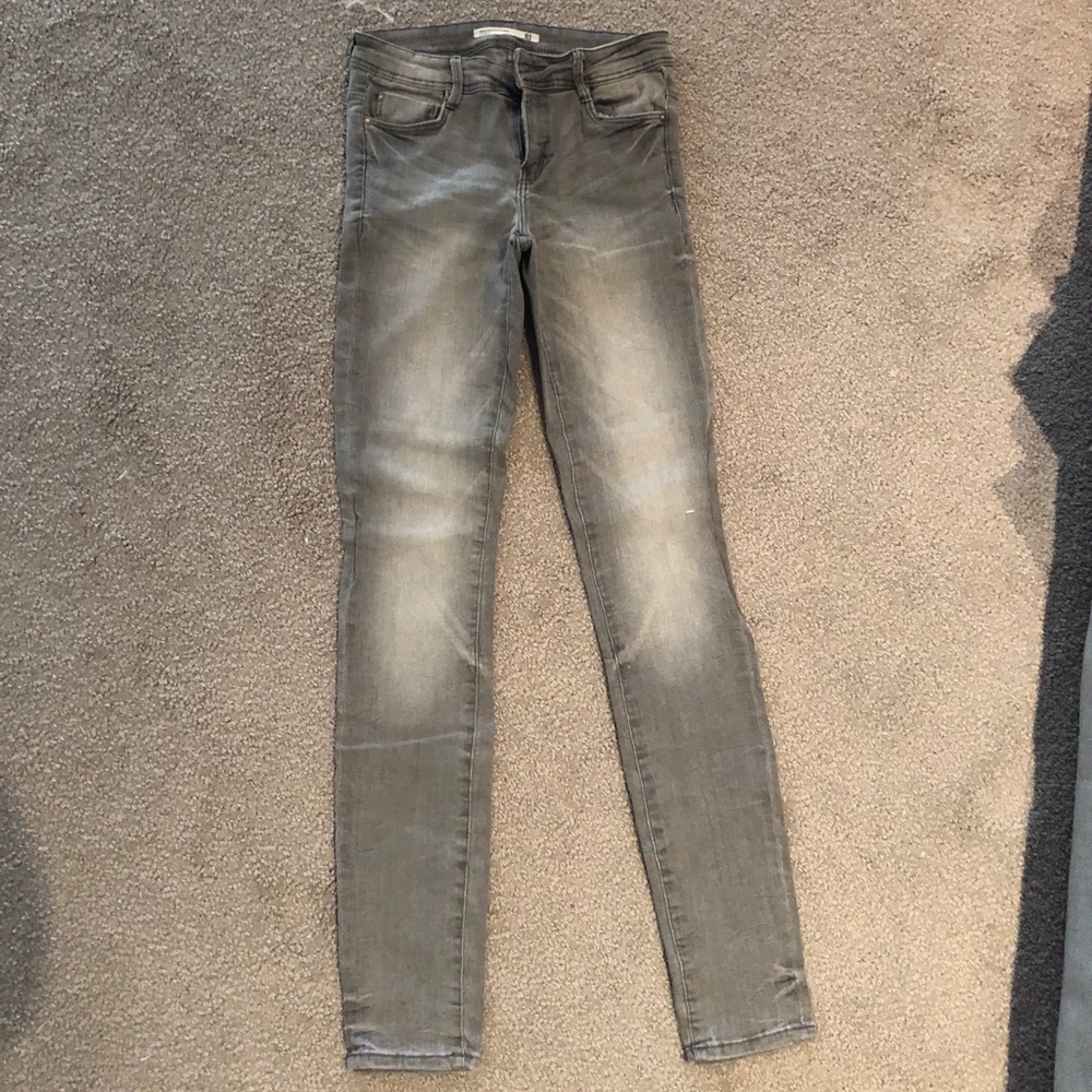 Light Grey Heathered Denim Skinny Jeans